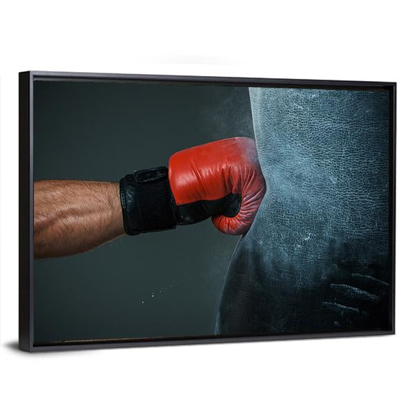 Boxer Punching Bag Canvas Wall Art-3 Horizontal-Gallery Wrap-25" x 16"-Tiaracle