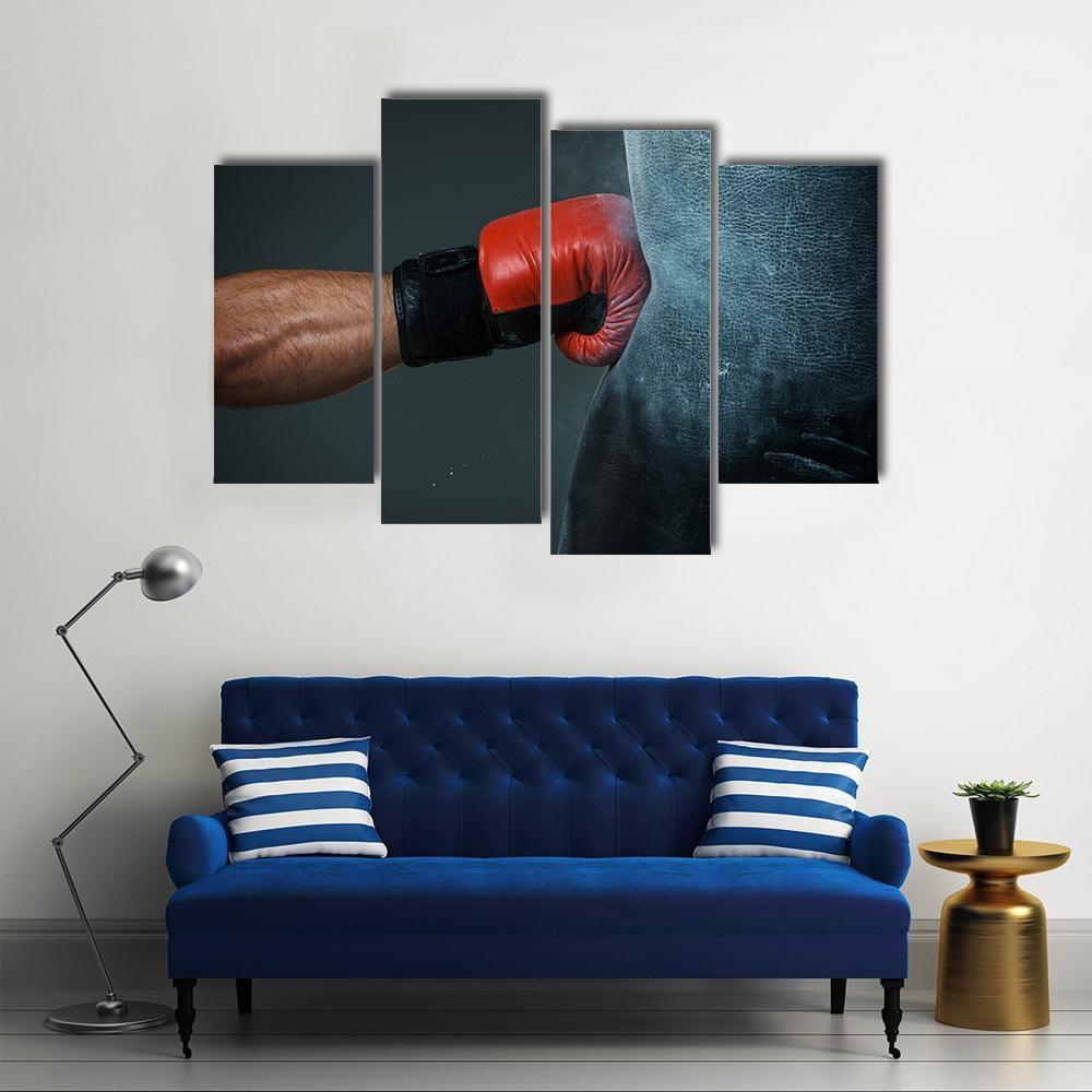 Boxer Punching Bag Canvas Wall Art-4 Pop-Gallery Wrap-50" x 32"-Tiaracle
