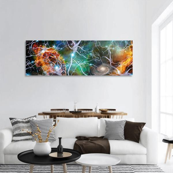 Brain Cells Panoramic Canvas Wall Art-1 Piece-36" x 12"-Tiaracle