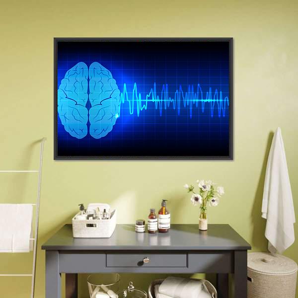 Brain Wave Concept Canvas Wall Art-3 Horizontal-Gallery Wrap-25" x 16"-Tiaracle