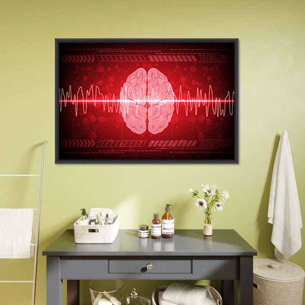 Brain Wave Illustration Canvas Wall Art-5 Horizontal-Gallery Wrap-22" x 12"-Tiaracle