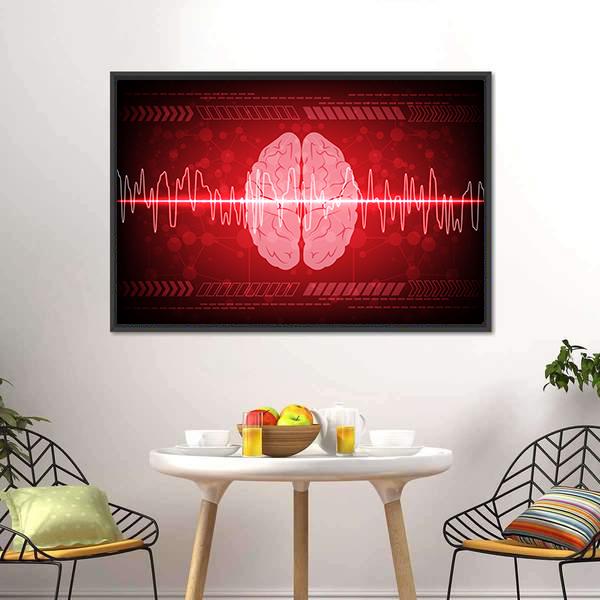 Brain Wave Illustration Canvas Wall Art-5 Horizontal-Gallery Wrap-22" x 12"-Tiaracle