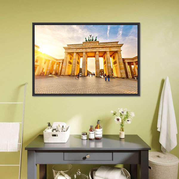 Brandenburg Gate At Sunset Canvas Wall Art-3 Horizontal-Gallery Wrap-25" x 16"-Tiaracle