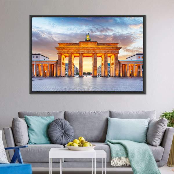 Brandenburg Gate Berlin Panoramic Canvas Wall Art-1 Piece-36" x 12"-Tiaracle