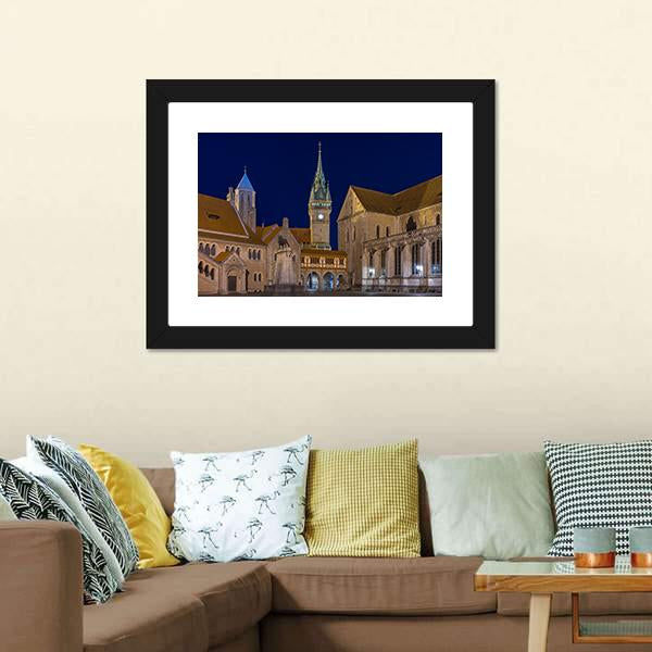 Braunschweig At Evening Canvas Wall Art-3 Horizontal-Gallery Wrap-25" x 16"-Tiaracle