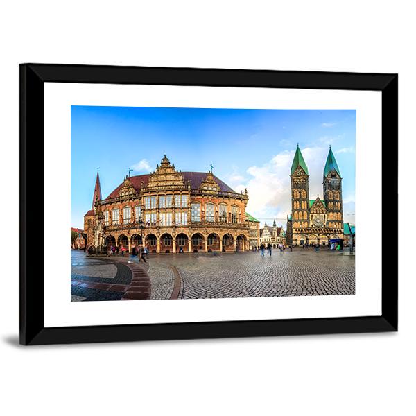 Bremen Main Market Canvas Wall Art-3 Horizontal-Gallery Wrap-25" x 16"-Tiaracle