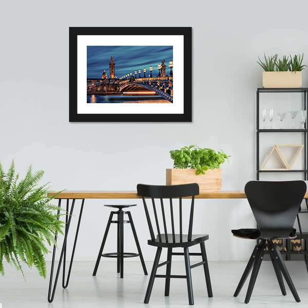 Bridge Alexandre III Panoramic Canvas Wall Art-1 Piece-36" x 12"-Tiaracle