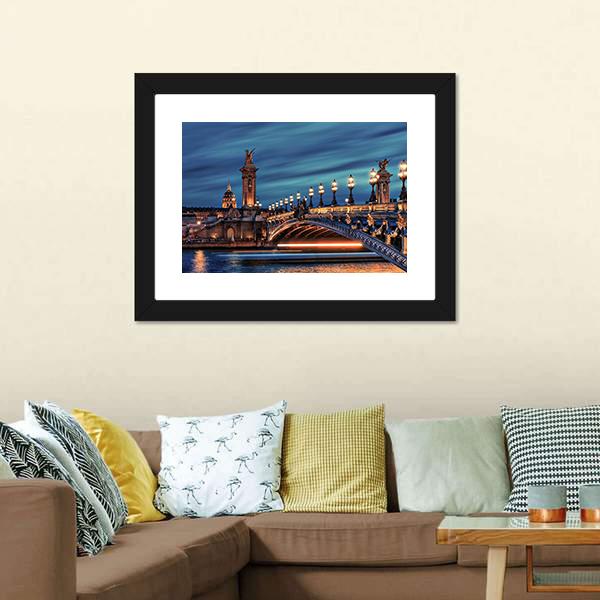 Bridge Alexandre III Panoramic Canvas Wall Art-1 Piece-36" x 12"-Tiaracle