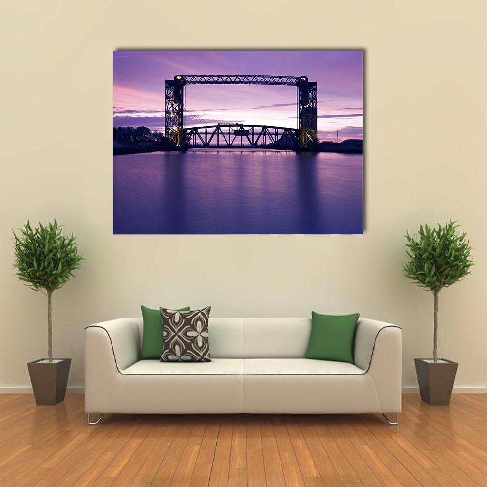 Bridge In Ohio Canvas Wall Art-1 Piece-Gallery Wrap-48" x 32"-Tiaracle