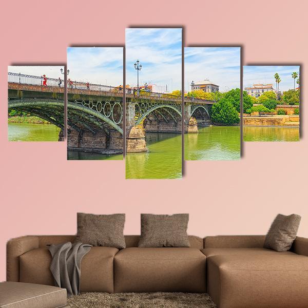 Bridge Of Isabel II Canvas Wall Art-5 Star-Gallery Wrap-62" x 32"-Tiaracle