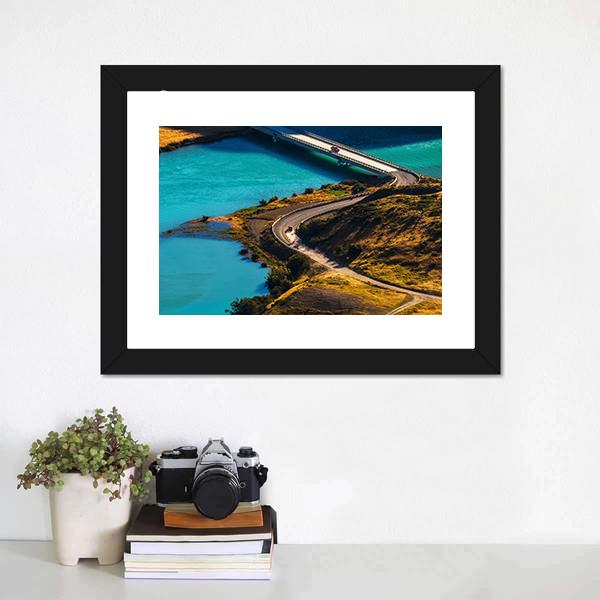 Bridge Over Blue River Canvas Wall Art-1 Piece-Framed Print-20" x 16"-Tiaracle