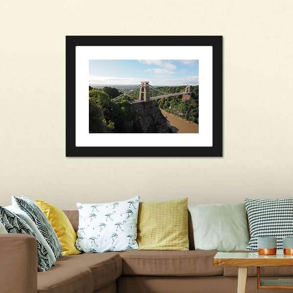 Bridge Spanning Avon Gorge Canvas Wall Art-5 Horizontal-Gallery Wrap-22" x 12"-Tiaracle
