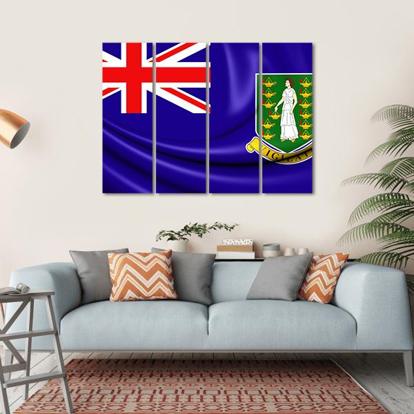 British Virgin Islands Flag Canvas Wall Art-4 Horizontal-Gallery Wrap-34" x 24"-Tiaracle