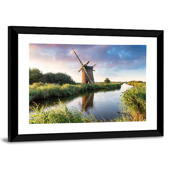 Brograve Windmill England Canvas Wall Art-5 Horizontal-Gallery Wrap-22" x 12"-Tiaracle