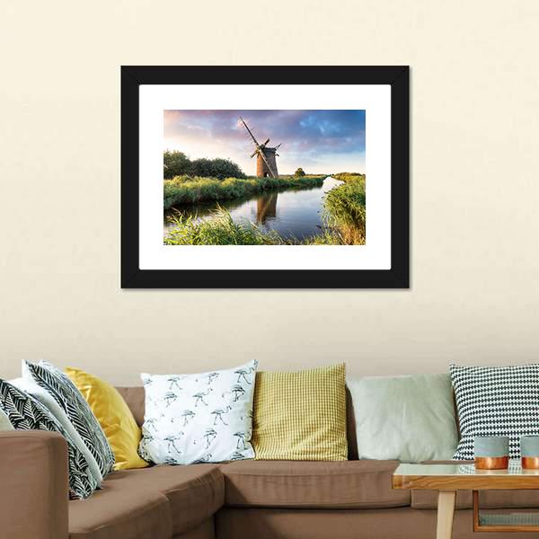 Brograve Windmill England Canvas Wall Art-3 Horizontal-Gallery Wrap-25" x 16"-Tiaracle