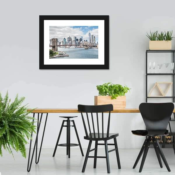 Brooklyn Bridge NY Panoramic Canvas Wall Art-1 Piece-36" x 12"-Tiaracle