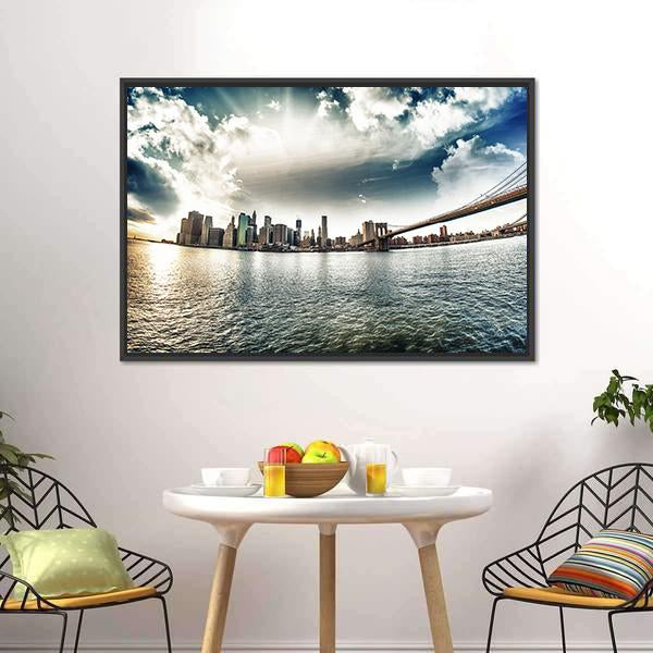 Brooklyn Shore In Winter Canvas Wall Art-3 Horizontal-Gallery Wrap-25" x 16"-Tiaracle
