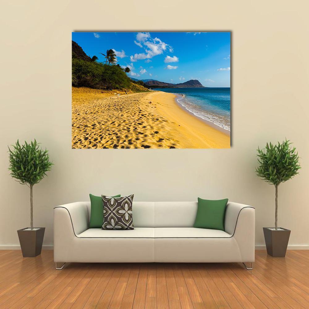 Brown Sand & Ocean Canvas Wall Art-1 Piece-Gallery Wrap-48" x 32"-Tiaracle