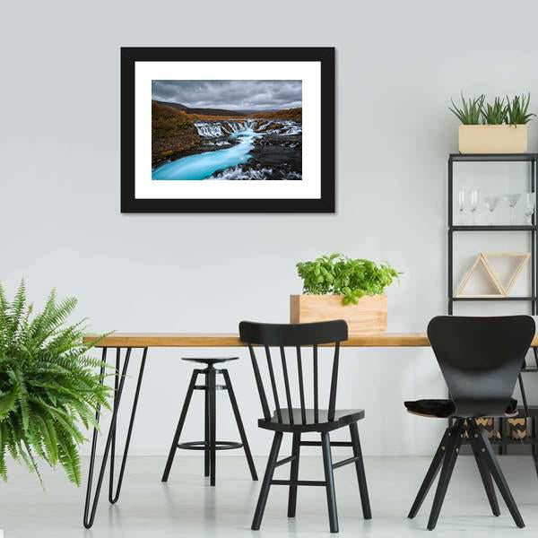 Bruarfossus Waterfall Canvas Wall Art-3 Horizontal-Gallery Wrap-25" x 16"-Tiaracle