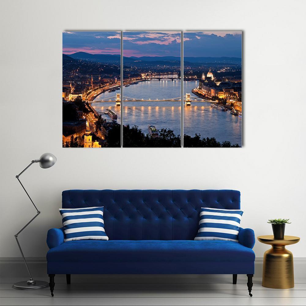 Budapest City Hungry Canvas Wall Art-3 Horizontal-Gallery Wrap-37" x 24"-Tiaracle