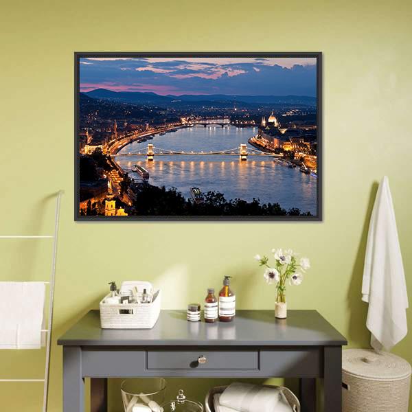 Budapest City Hungry Canvas Wall Art-3 Horizontal-Gallery Wrap-25" x 16"-Tiaracle