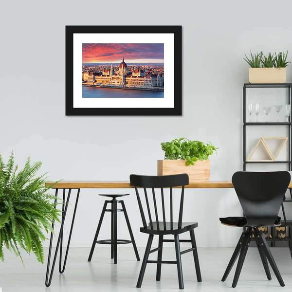 Budapest Parliament Hungary Canvas Wall Art-3 Horizontal-Gallery Wrap-25" x 16"-Tiaracle