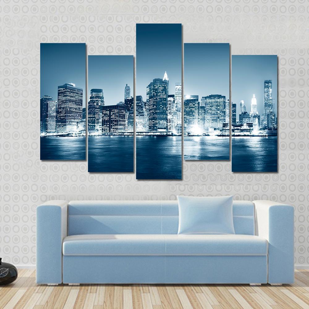 Building Skyscraper NY Canvas Wall Art-5 Pop-Gallery Wrap-47" x 32"-Tiaracle