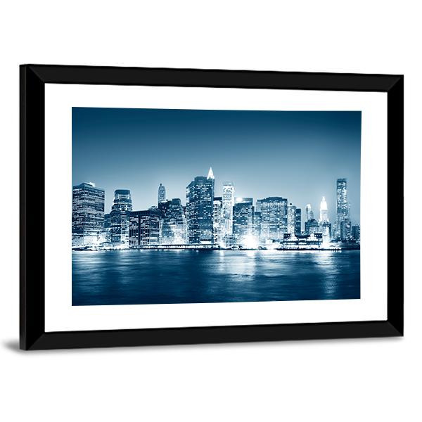 Building Skyscraper NY Panoramic Canvas Wall Art-1 Piece-36" x 12"-Tiaracle