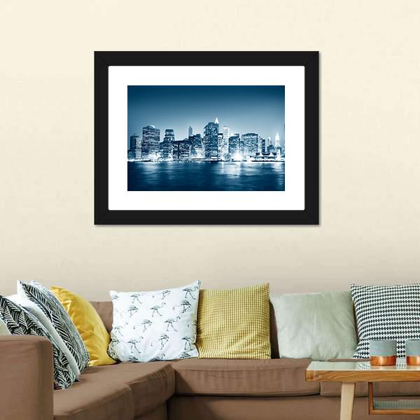 Building Skyscraper NY Panoramic Canvas Wall Art-1 Piece-36" x 12"-Tiaracle