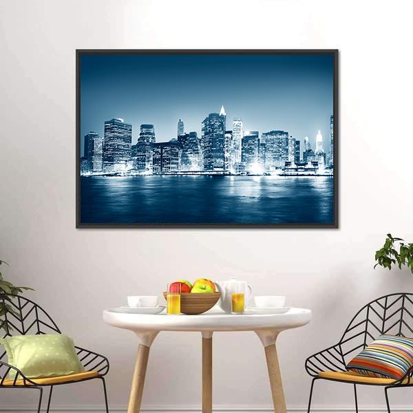 Building Skyscraper NY Panoramic Canvas Wall Art-1 Piece-36" x 12"-Tiaracle
