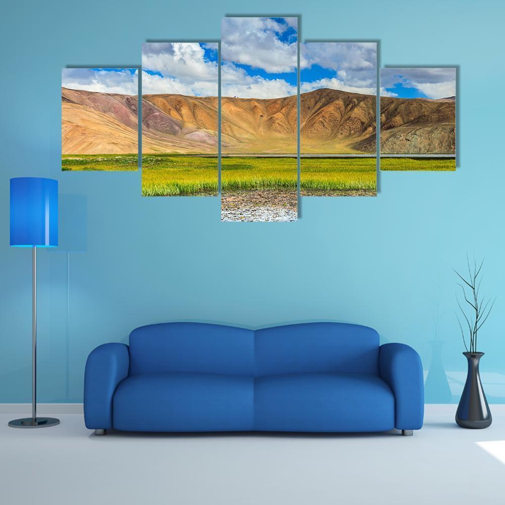 Bulunkul Lake Tajikistan Canvas Wall Art-5 Star-Gallery Wrap-62" x 32"-Tiaracle