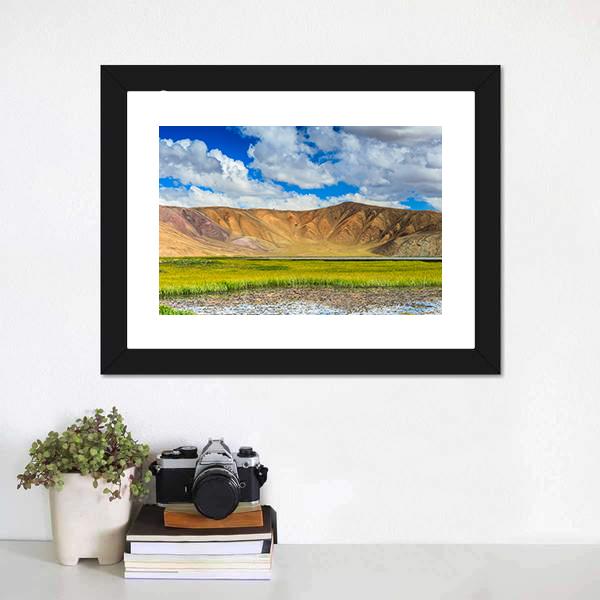 Bulunkul Lake Tajikistan Canvas Wall Art-1 Piece-Framed Print-20" x 16"-Tiaracle