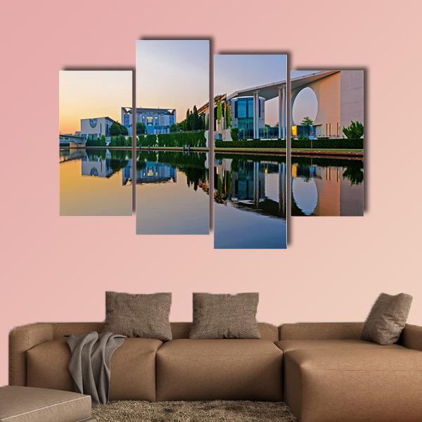 Bundeskanzleramt In Berlin Canvas Wall Art-4 Pop-Gallery Wrap-50" x 32"-Tiaracle