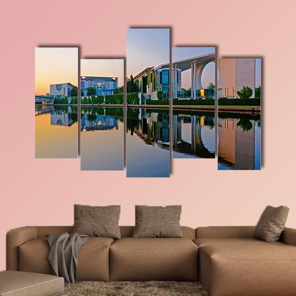 Bundeskanzleramt In Berlin Canvas Wall Art-5 Pop-Gallery Wrap-47" x 32"-Tiaracle
