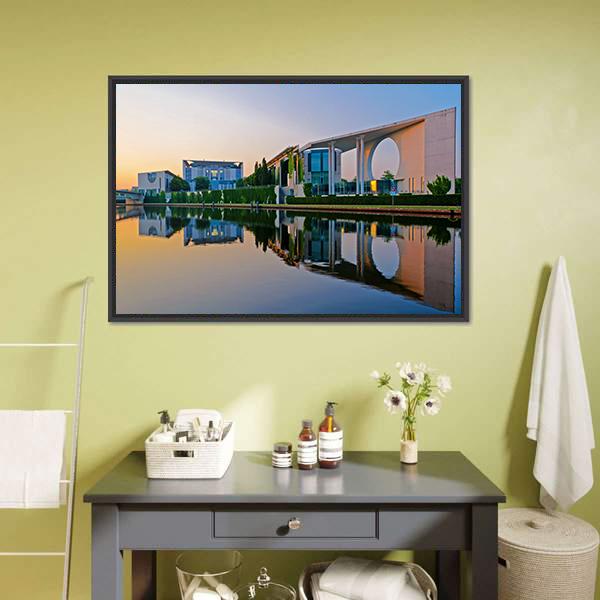 Bundeskanzleramt In Berlin Canvas Wall Art-3 Horizontal-Gallery Wrap-25" x 16"-Tiaracle