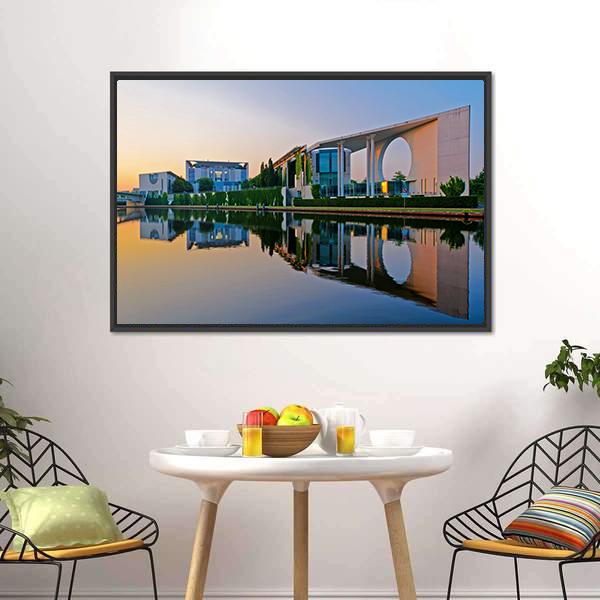 Bundeskanzleramt In Berlin Canvas Wall Art-3 Horizontal-Gallery Wrap-25" x 16"-Tiaracle