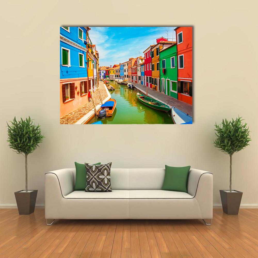 Burano Island In The Venetian Lagoon Canvas Wall Art-1 Piece-Gallery Wrap-36" x 24"-Tiaracle