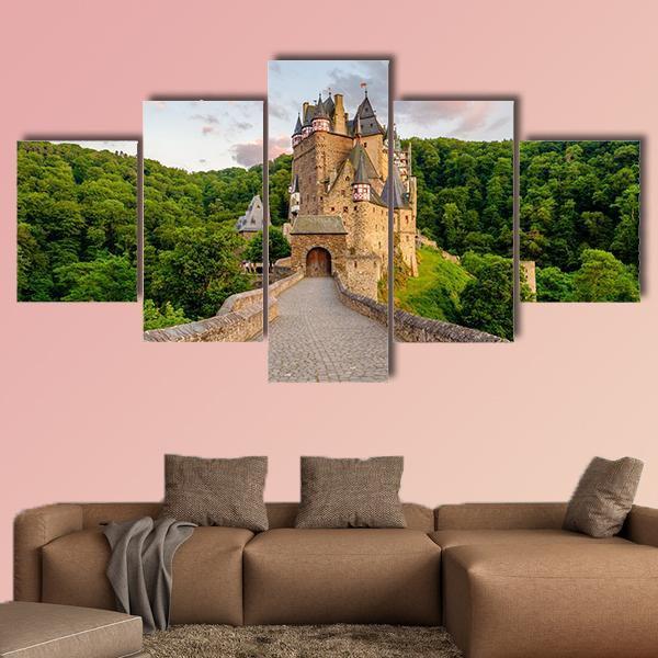 Burg Eltz Castle Germany Canvas Wall Art-5 Star-Gallery Wrap-62" x 32"-Tiaracle