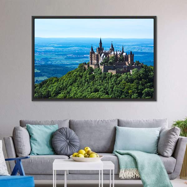 Burg Hohenzollern Castle Panoramic Canvas Wall Art-1 Piece-36" x 12"-Tiaracle