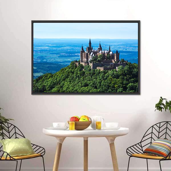 Burg Hohenzollern Castle Panoramic Canvas Wall Art-1 Piece-36" x 12"-Tiaracle
