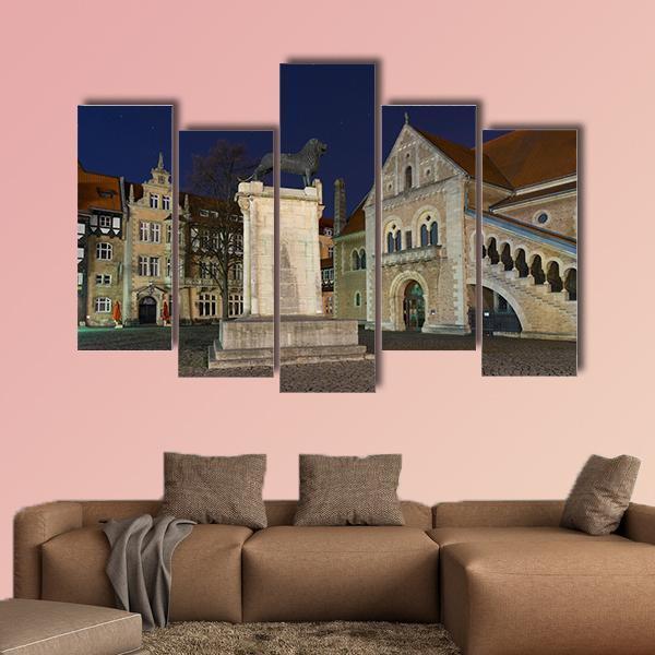 Braunschweig At Night Canvas Wall Art-5 Pop-Gallery Wrap-47" x 32"-Tiaracle