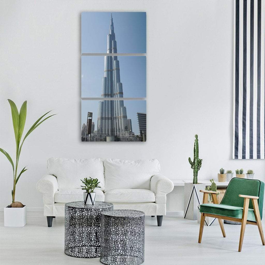 Burj Khalifa Vertical Canvas Wall Art-3 Vertical-Gallery Wrap-12" x 25"-Tiaracle