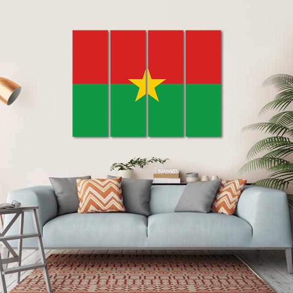 Burkina Faso Flag Canvas Wall Art-4 Horizontal-Gallery Wrap-34" x 24"-Tiaracle