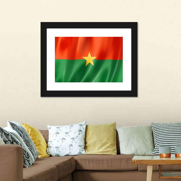 Burkina Faso Flag Canvas Wall Art-5 Horizontal-Gallery Wrap-22" x 12"-Tiaracle