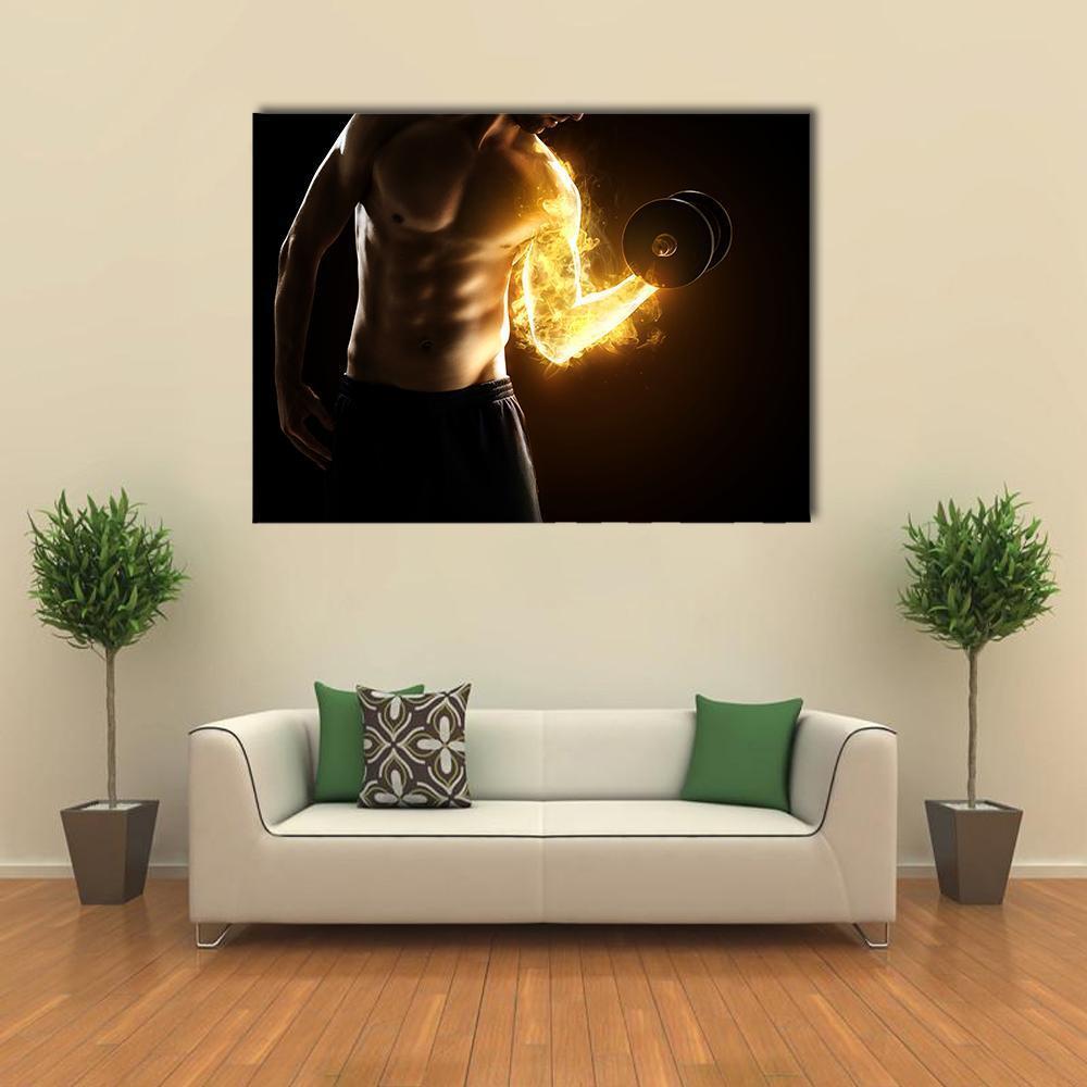 Burning Muscles Canvas Wall Art-1 Piece-Gallery Wrap-48" x 32"-Tiaracle