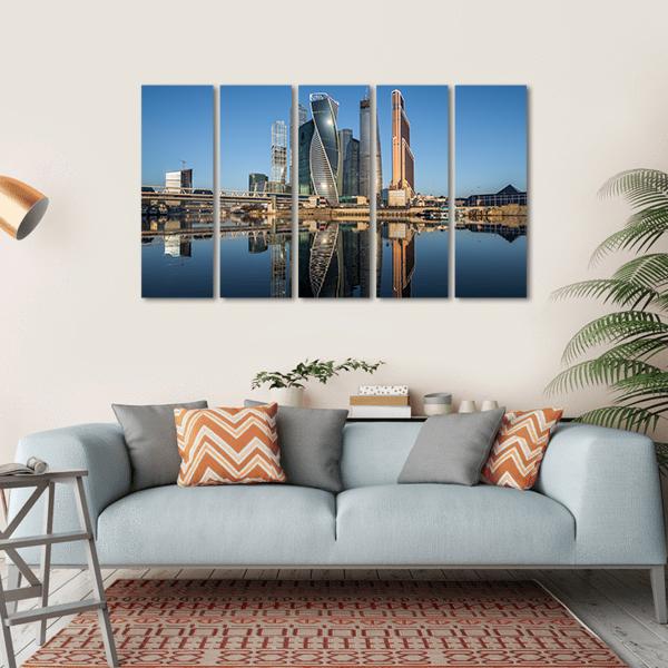 Business Center In Moscow Canvas Wall Art-5 Horizontal-Gallery Wrap-22" x 12"-Tiaracle