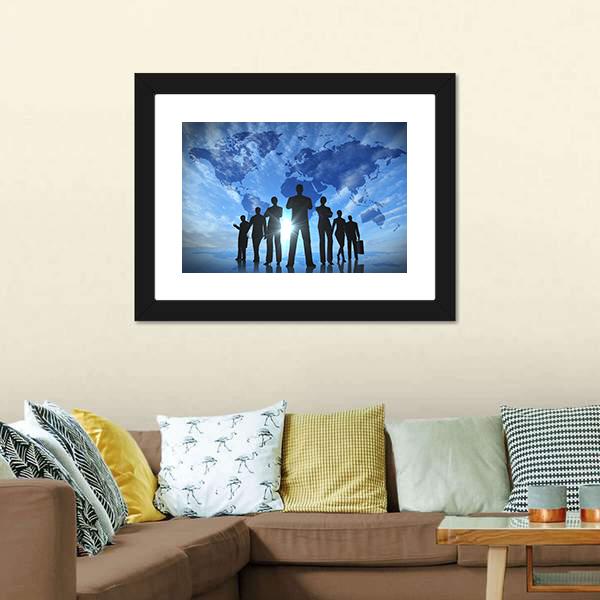 Business People Silhouettes Canvas Wall Art-3 Horizontal-Gallery Wrap-25" x 16"-Tiaracle
