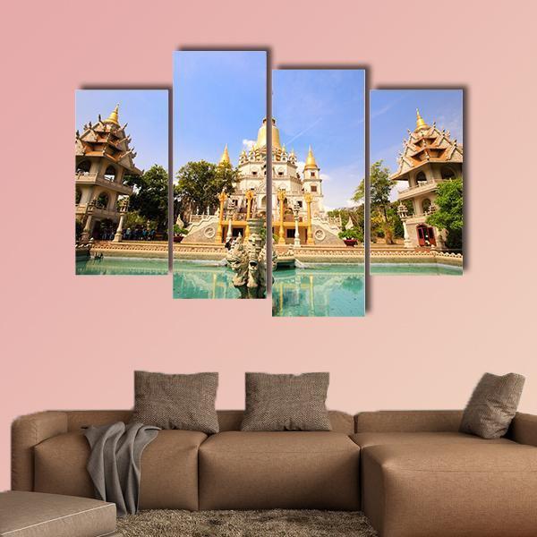 Buu Long Pagoda Canvas Wall Art-4 Pop-Gallery Wrap-50" x 32"-Tiaracle