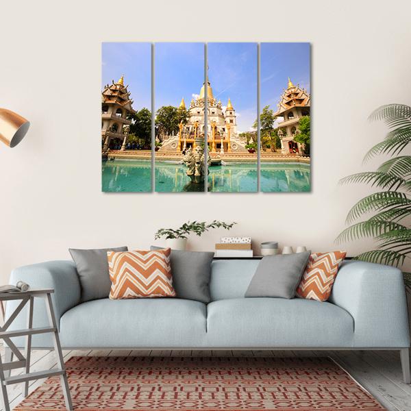 Buu Long Pagoda Canvas Wall Art-4 Horizontal-Gallery Wrap-34" x 24"-Tiaracle