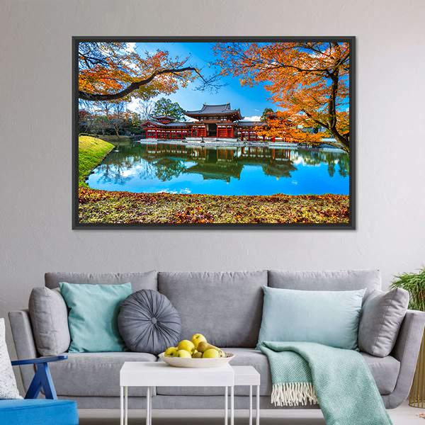 Byodo-In Temple Canvas Wall Art-1 Piece-Floating Frame-24" x 16"-Tiaracle